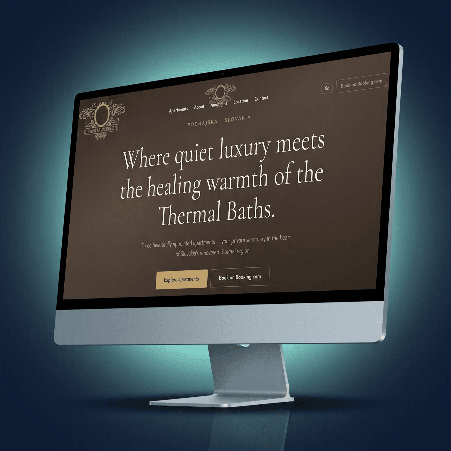 Grand Apartman website mockup